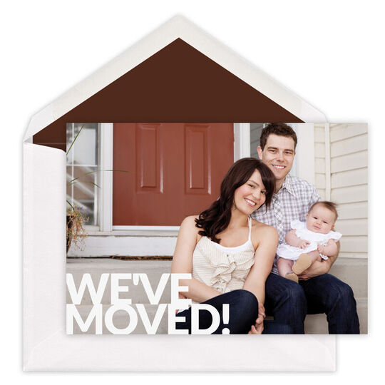 Bold We've Moved Photo Moving Announcements